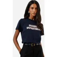 camiseta feminina de algodão fashion department azul
