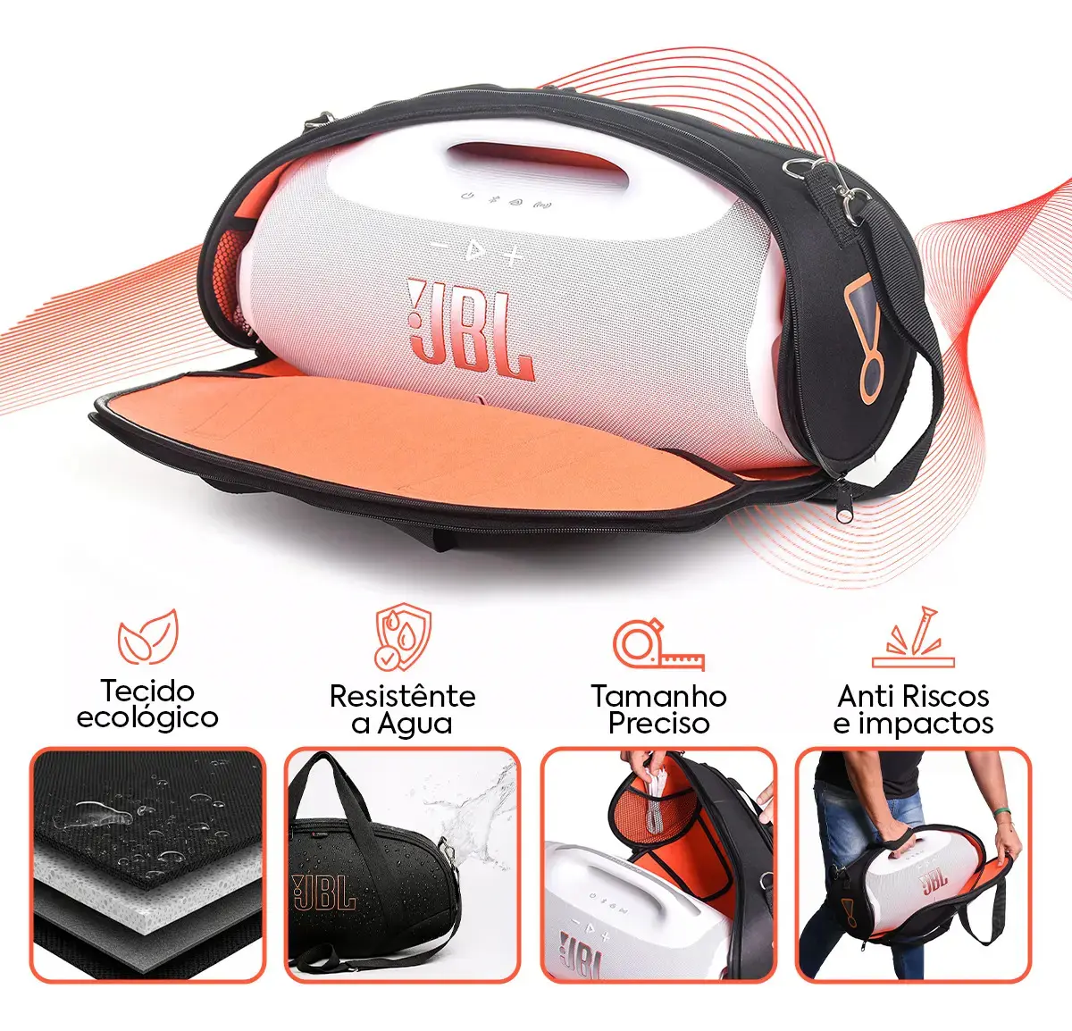 Bolsa Case Capa Compatível Jbl Boombox 4 Lançamento Premium thumbnail 5