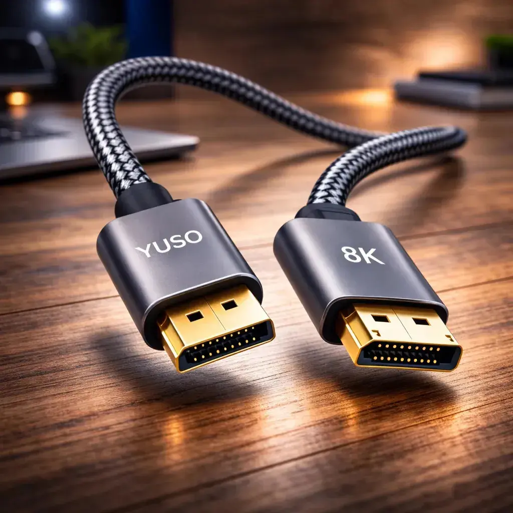Cabo Displayport 1.4 8k 4k Reforçado 2 Metros Hdr 60hz 240hz Compatível G-sync Freesync Conector Ouro Monitor Gamer Áudio Imersivo Hdr Imersivo - Yuso thumbnail 4