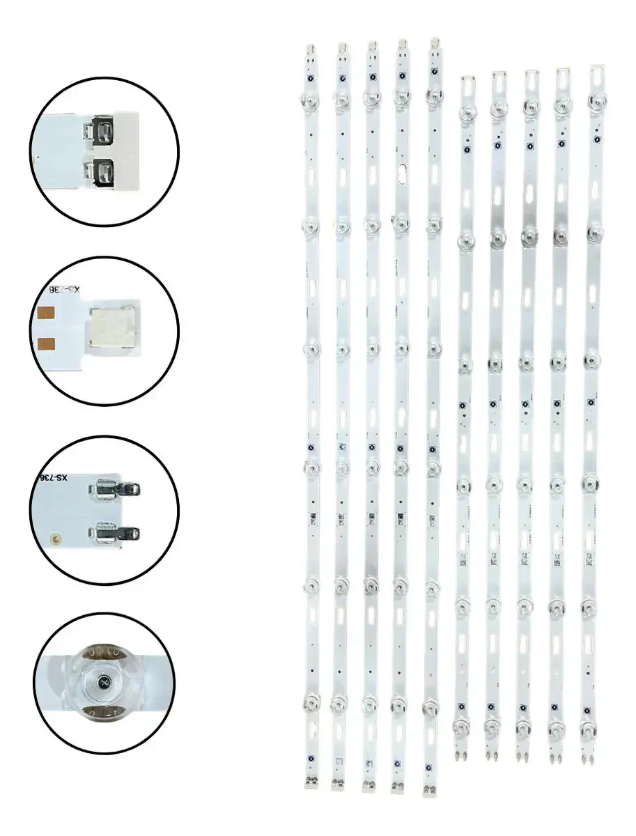 Kit 10 Barras Led Un65tu7000 Un65tu7020 Un65tu8000 Un65au7700