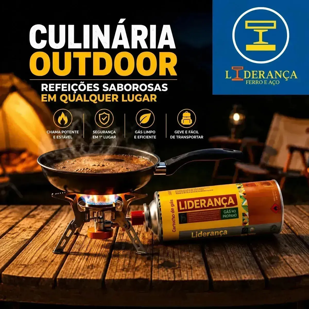 Maçarico De Cozinha Liderança Ferro E Aço Refil Carga De Butano 1 Macarico + Refil thumbnail 2