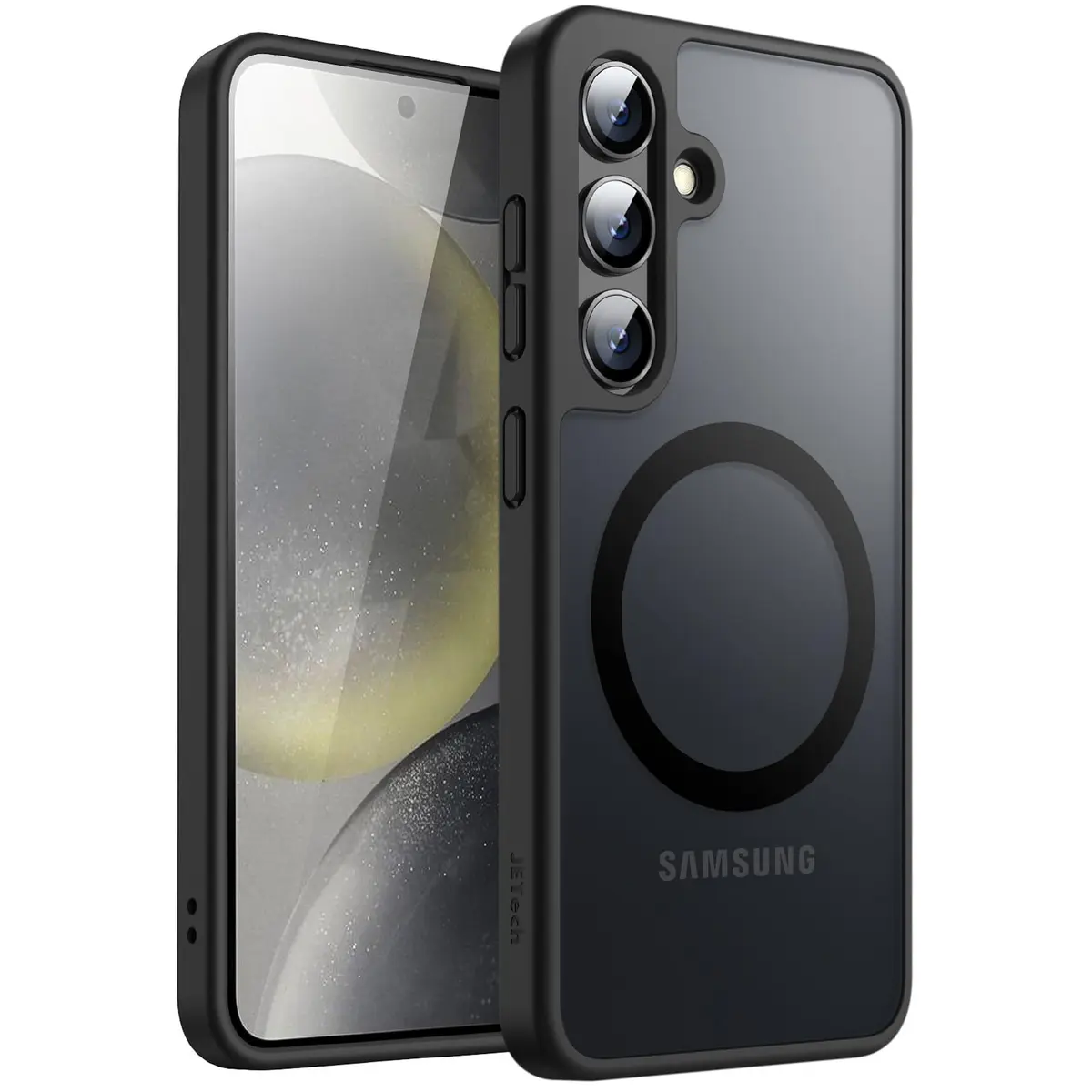 JETech Capa Magnética para Samsung Galaxy S24 Plus, Preto | Compatível com MagSafe, Parte Traseira Fosca Translúcida, Proteção À Prova de Choque