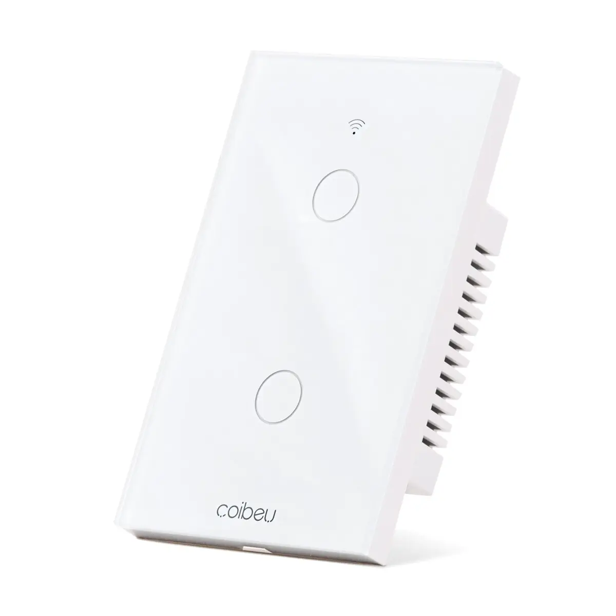 Interruptor Inteligente WiFi, Interruptor Smart Sem Fio Doméstico Multifuncional, Controle Remoto de Eletrodomésticos Por Celulares, Controle Por Voz, Branco, 2 Botao, com neutro