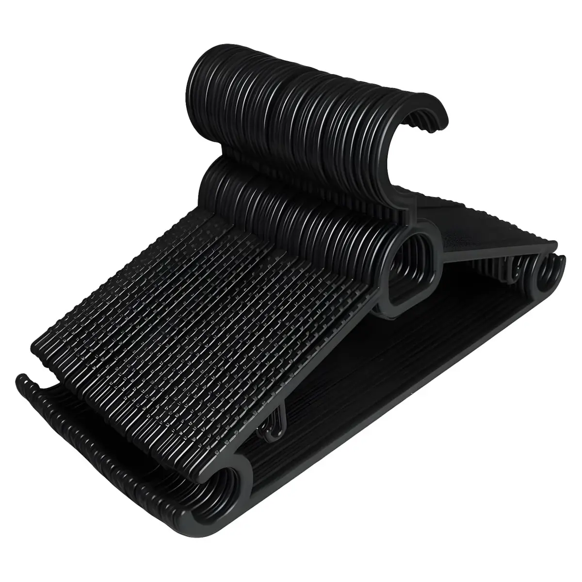 CSCABIDES Kit 20 Cabides Adulto Preto Antideslizante Reforçado Slin | Resistente Para Roupas Pesadas, Para Calças e Camisetas, Porta Gravata, Cinto e Lenço, Para Camisas e Ternos - 1
