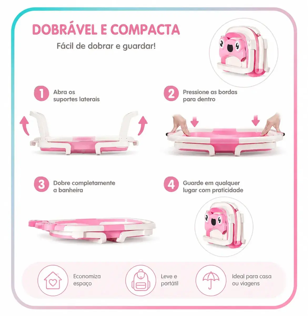 Banheira Bebe Dobrável Com Termômetro Verde Almofada Infantil Kids Suporte Banheirinha Chuveirinho Calor Ofurô Criança thumbnail 5