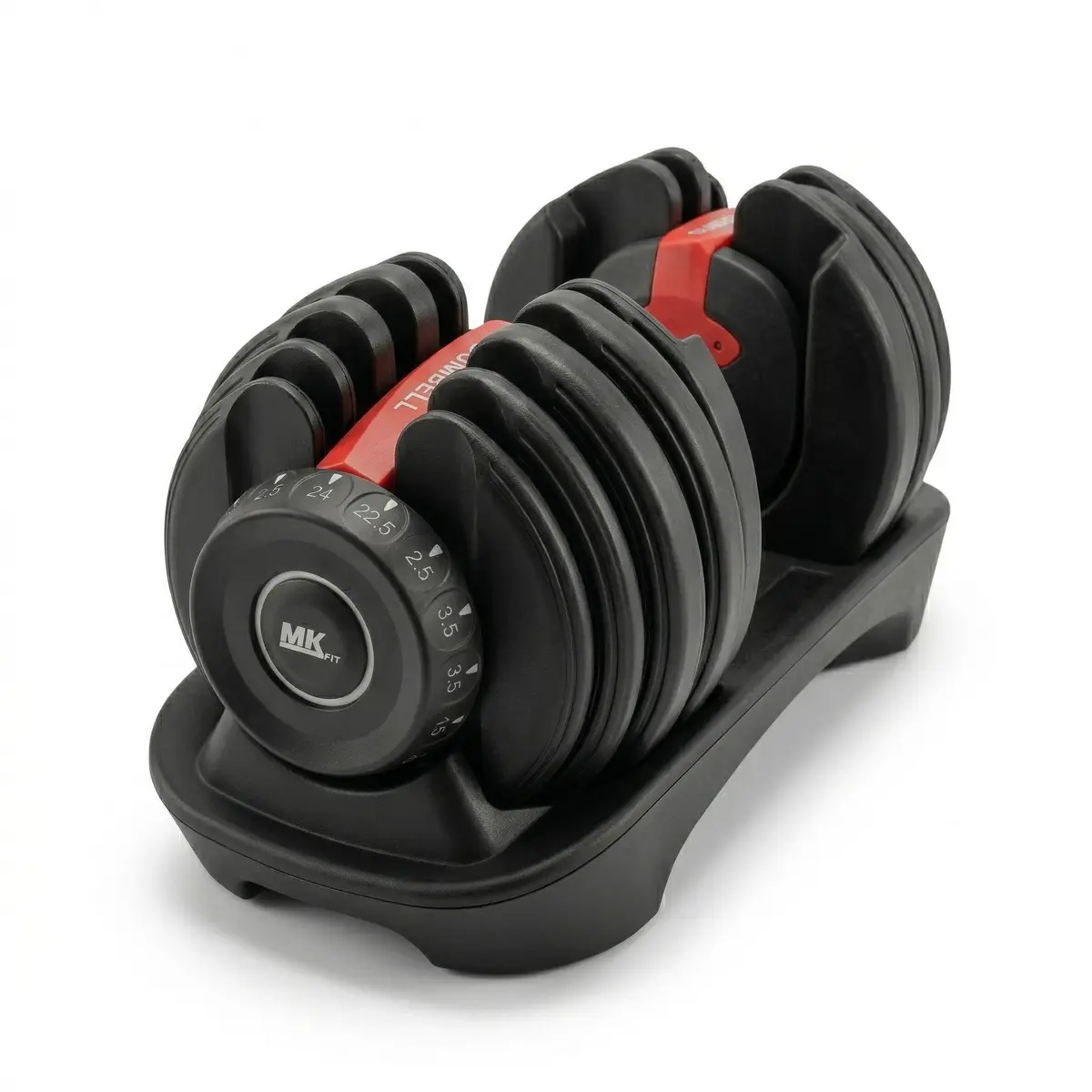 Halter Ajustável Até 24kg MKFIT Dumbbell Profissional com Anilhas, Barra e Travas de Segurança, Peso Regulável para Musculação, Treino em Casa, Academia, Fitness, Alta Durabilidade - 1
