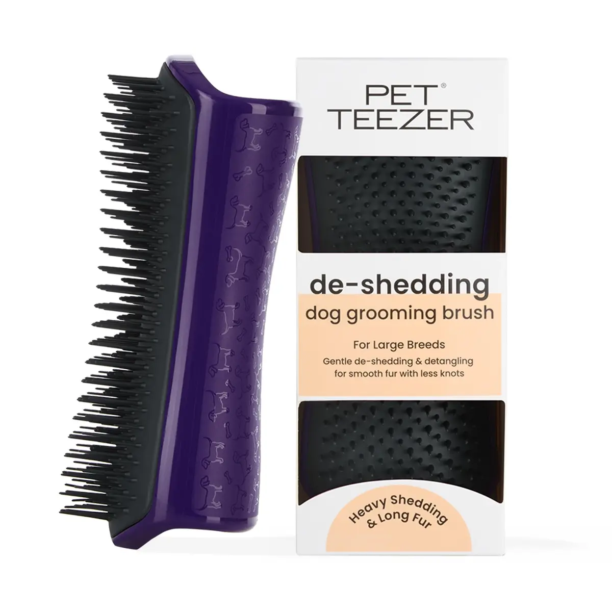 Pet Teezer - Escova Pet Rasqueadeira Dogs para cachorro. Cor: Roxo/Cinza