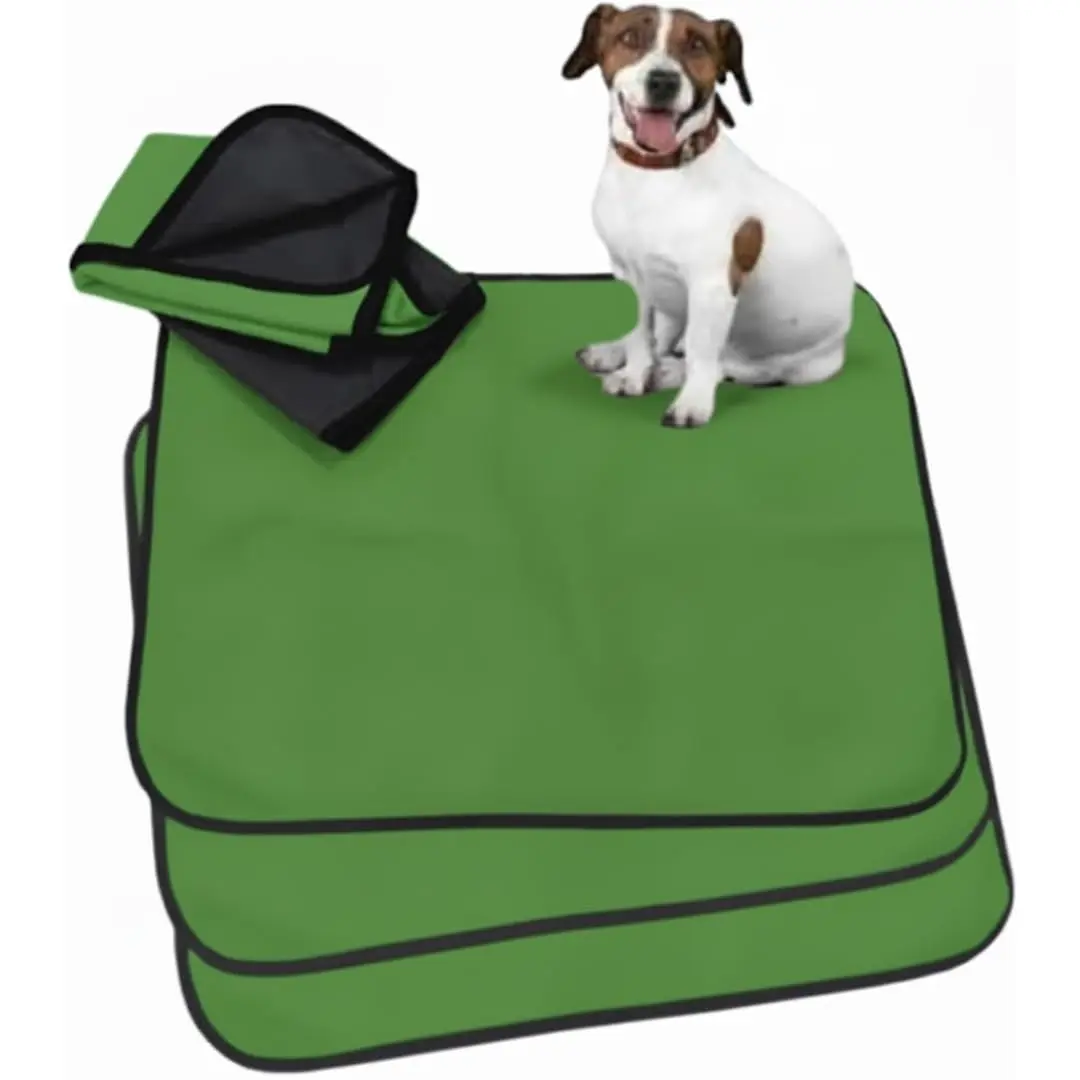 Kit 3 tapetes higiênicos laváveis premium - Alta absorção (Verde grama, 70x50)