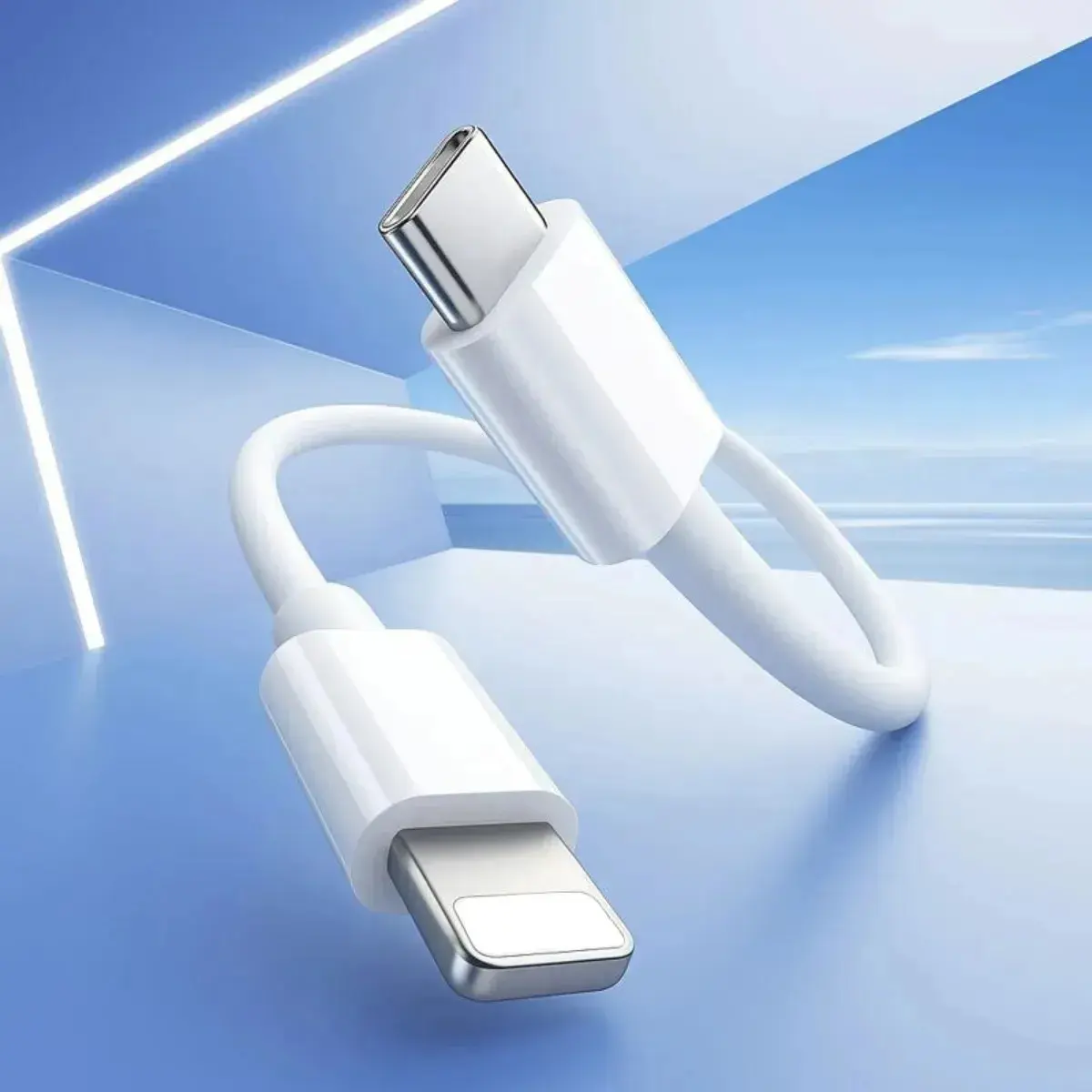 Cabo Carregador Tipo-C Compativel Com iPhone 6 7 8 X Xr Xs 11 12 13 14 Pro Max Plus Turbo Tipo C Branco thumbnail 4