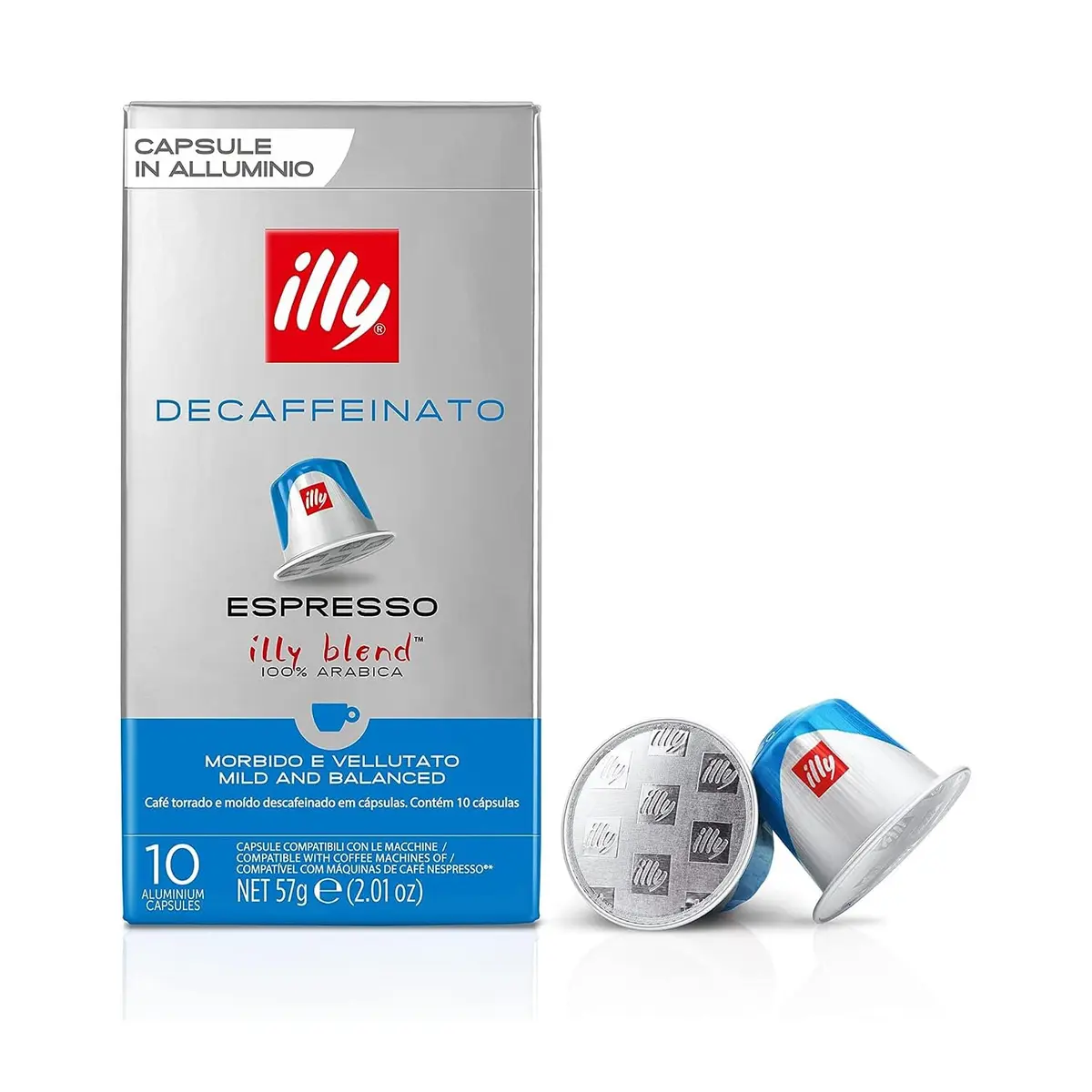 Illy Cafè DESCAFEINADO em Cápsulas Compatíveis com Nespresso® - Sabor Clássico 100% Arábica - 1 pacote de 10 cápsulas