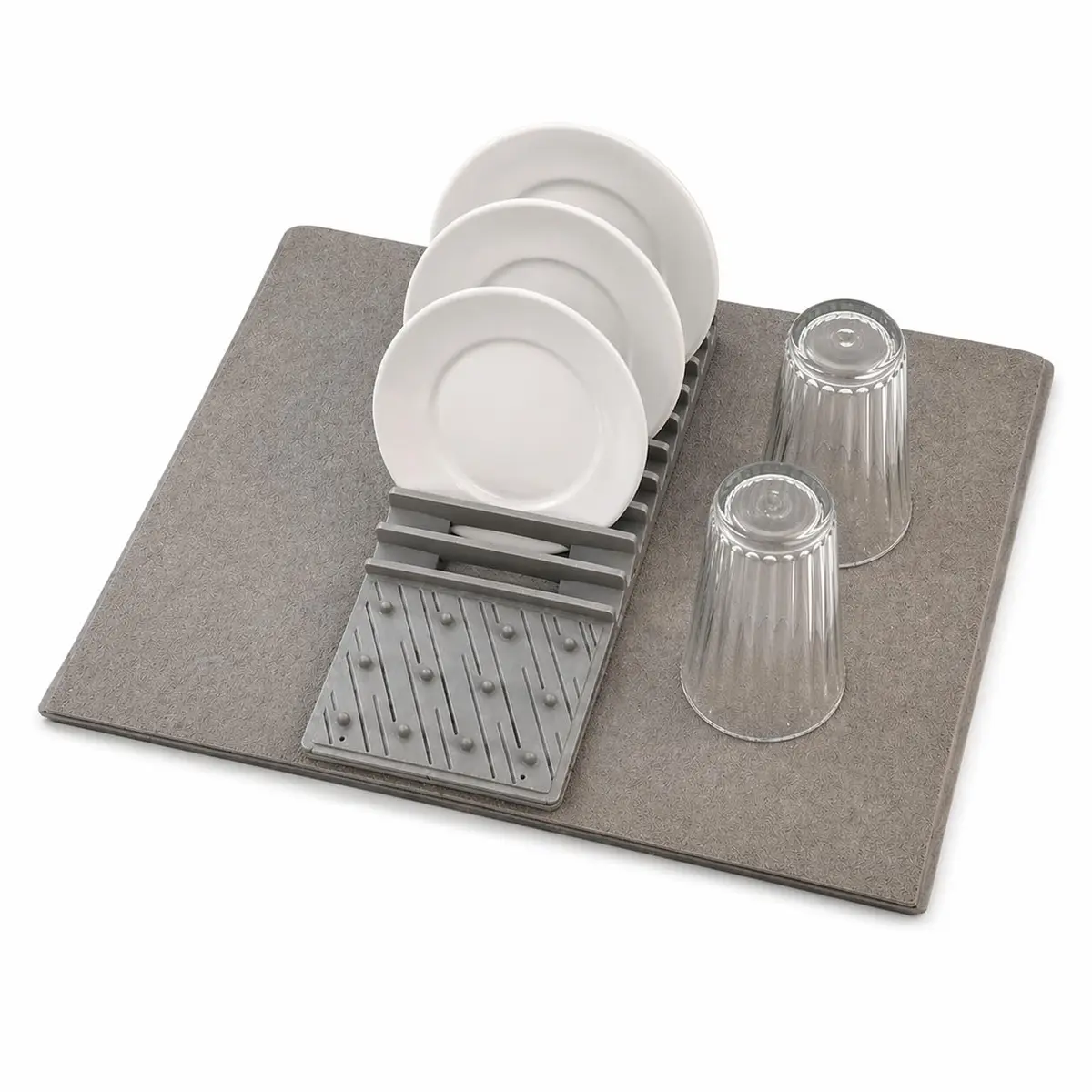 Tapete Escorredor de Louça 38x50cm - Combinando Plástico, Poliéster e Esponja para Secagem Rápida de Pratos e Copos - Ideal para Cozinha, Alta Absorção