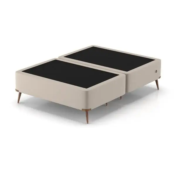 Base Box Casal 138x188x45cm Com Porta Usb Dupla Yescasa Bege