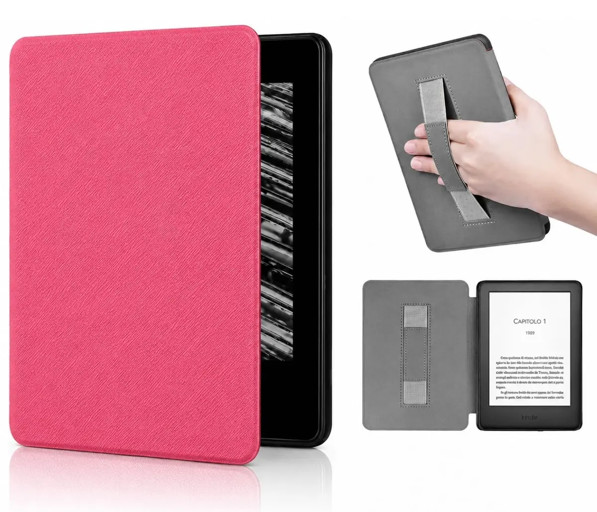 DECART Capa para Kindle Paperwhite 11ª Geração 2021 (M2L3EK/M2L4EK) Pink | Rígida, Auto Hibernação, Fechamento Magnético, Alça de Suporte, Para Kindle de 6,8” Polegadas