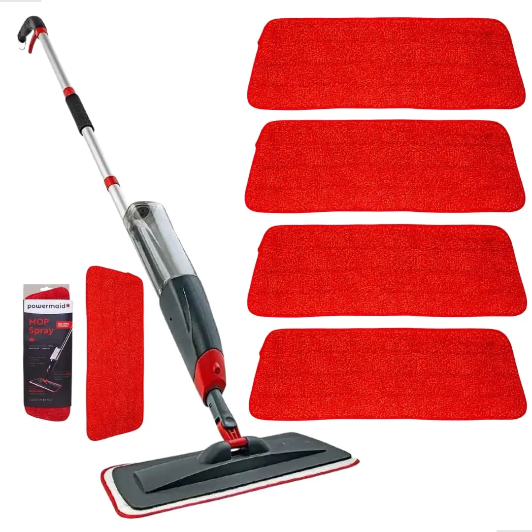Powermaid Refil Mop Spray Microfibra, 4 Unidades, 40x13cm, Universal