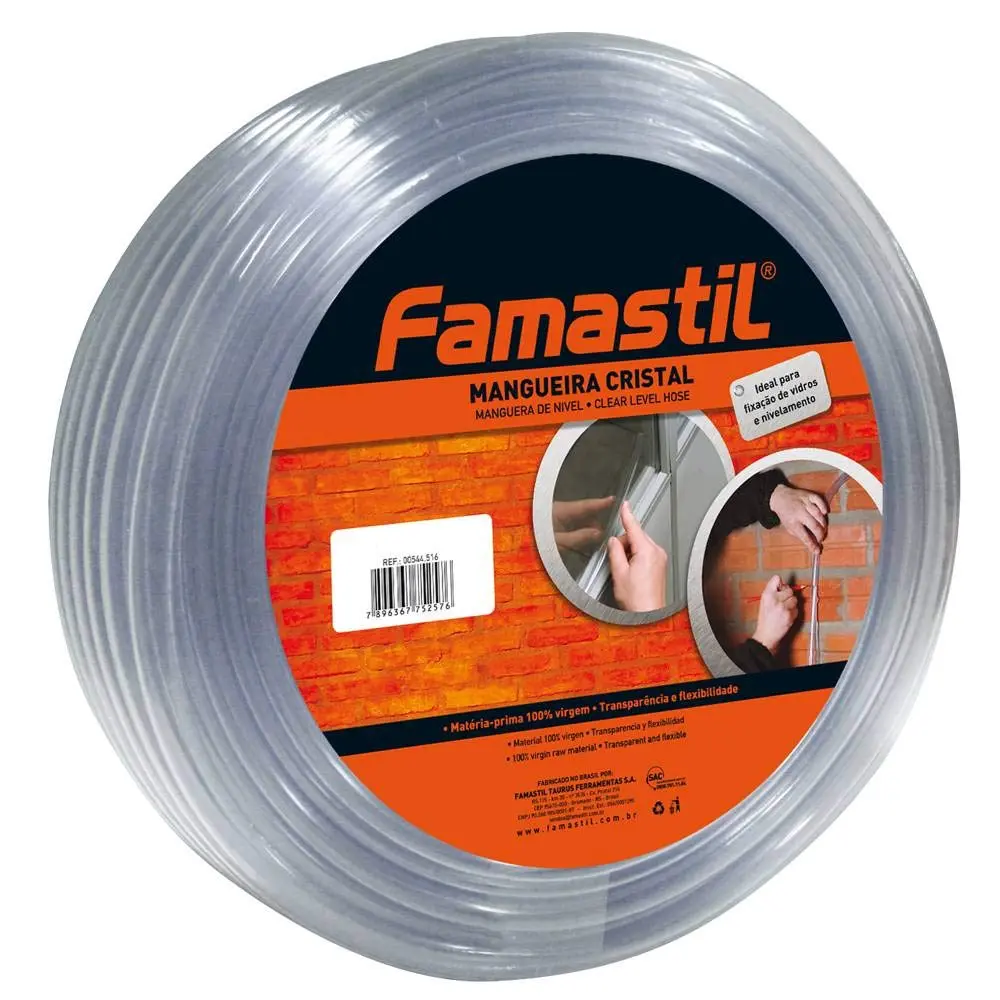 Famastil Mangueira Cristal Famastil – 50 metros – Diâmetro 3/8” – Espessura 1,5mm – PVC 100% virgem – Transparente - 1