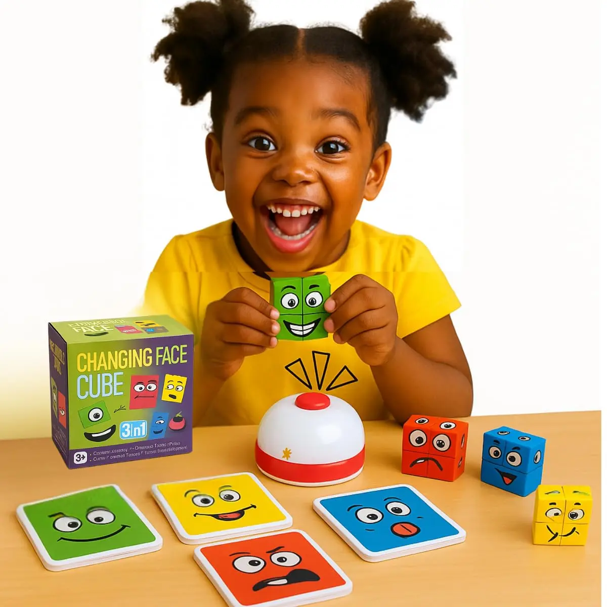 Brinquedo Educativo Cubo das Emoções 3 em 1 | Meninos e Meninas 3+ - 1