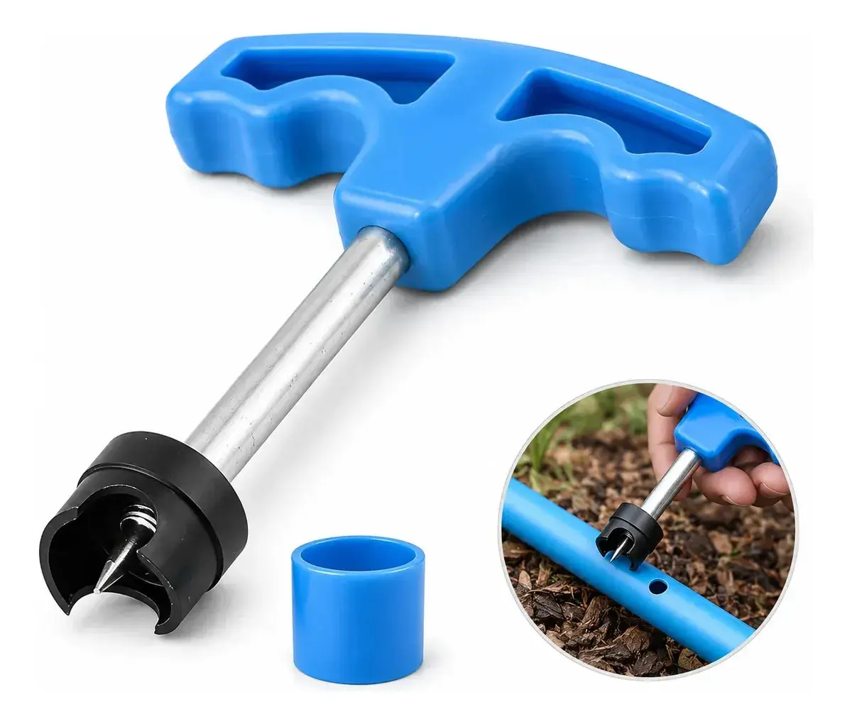 Broca Manual Lojao Do Produtor Para PVC 16mm Irrigação Azul-turquesa