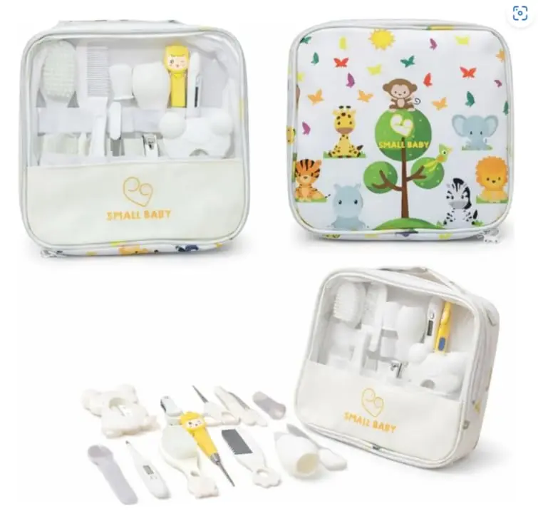 Kit Bebê Maternidade Conjunto Higiene 14 Peças Branco Azul (Branco)