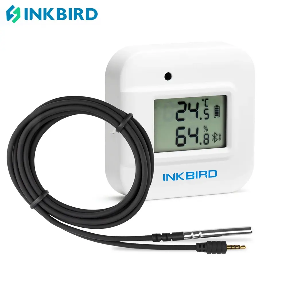 Inkbird IBS-TH2 plus sem fio bluetooth monitor de temperatura e umidade à prova dwaterproof água sonda externa ímã para fabricação de carne em casa - 1