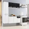 Cozinha de Aço Completa Itatiaia Armário Balcão Paneleiro 8 Portas Gaveta 3 Prateleiras Branco Preto - 1