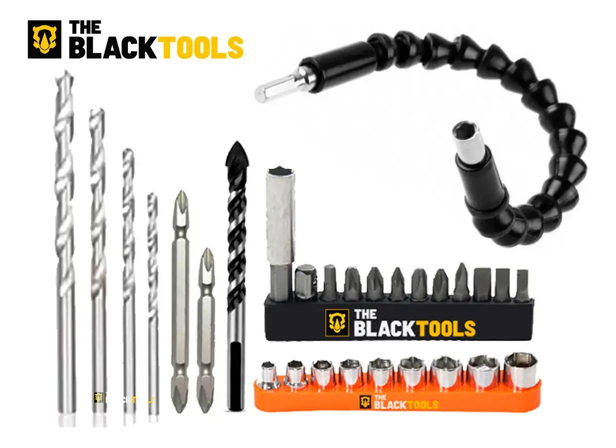 Parafusadeira Furadeira De Impacto A Bateria 21V 3/8” Bivolt 1400 Rpm Com Acessórios E Maleta TB-21PZW The Black Tools thumbnail 4