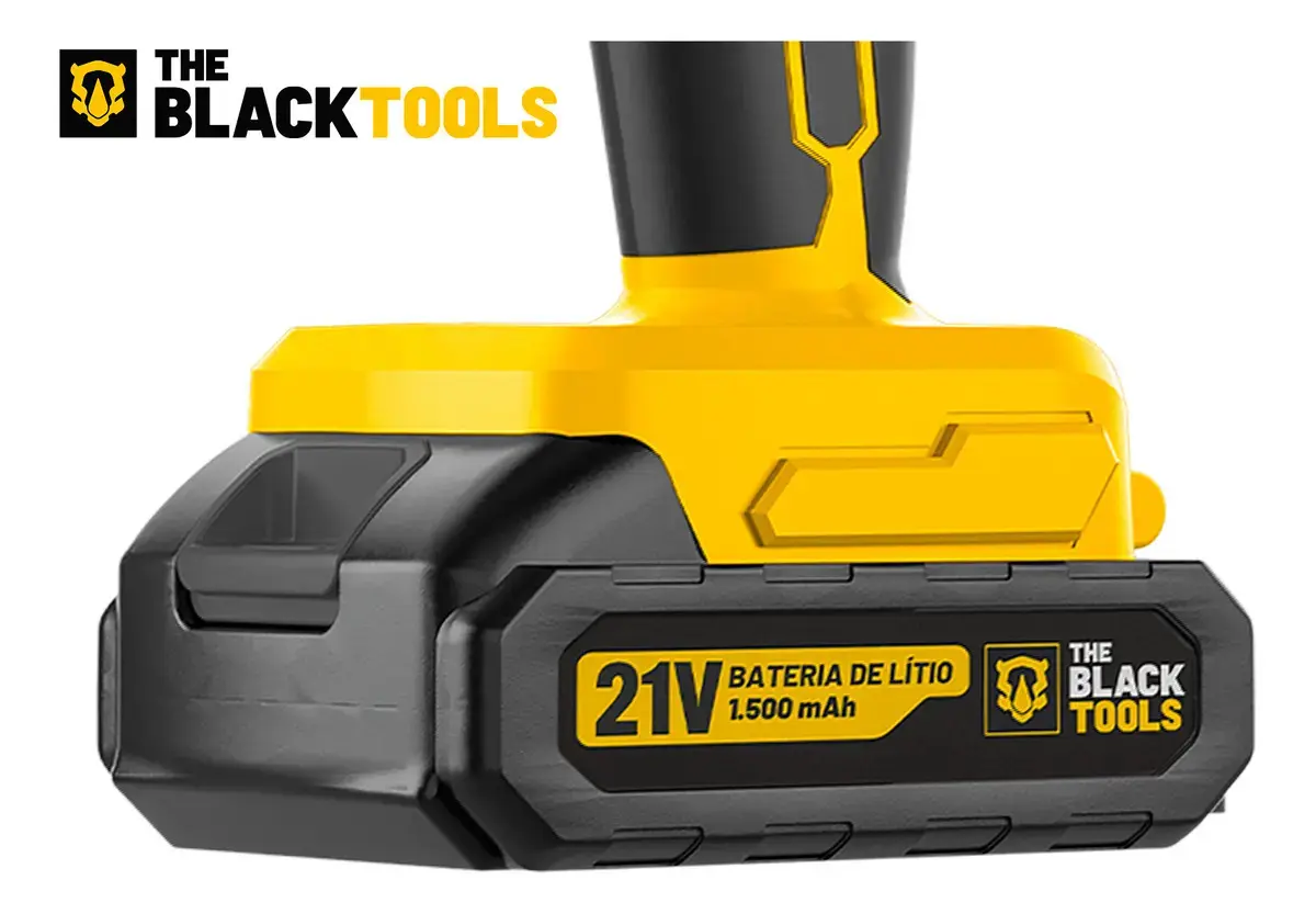 Parafusadeira Furadeira De Impacto A Bateria 21V 3/8” Bivolt 1400 Rpm Com Acessórios E Maleta TB-21PZW The Black Tools thumbnail 5