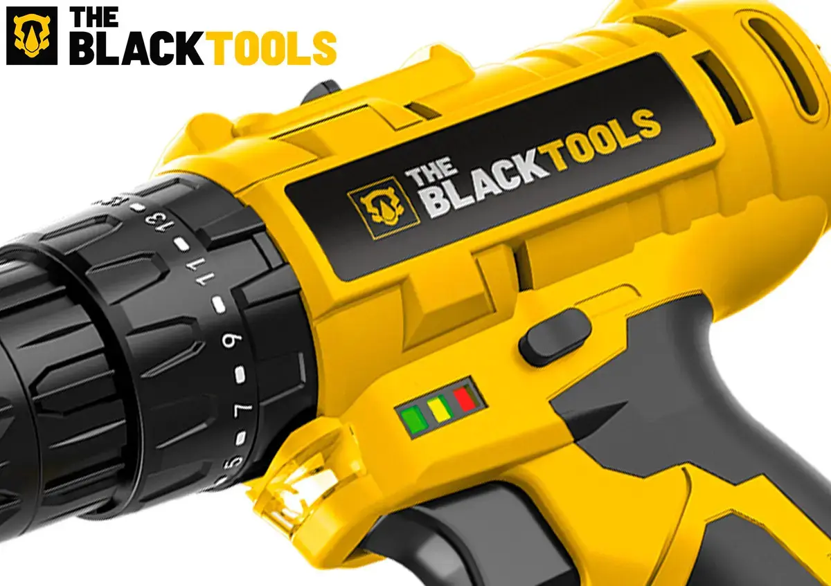 Parafusadeira Furadeira De Impacto A Bateria 21V 3/8” Bivolt 1400 Rpm Com Acessórios E Maleta TB-21PZW The Black Tools thumbnail 6
