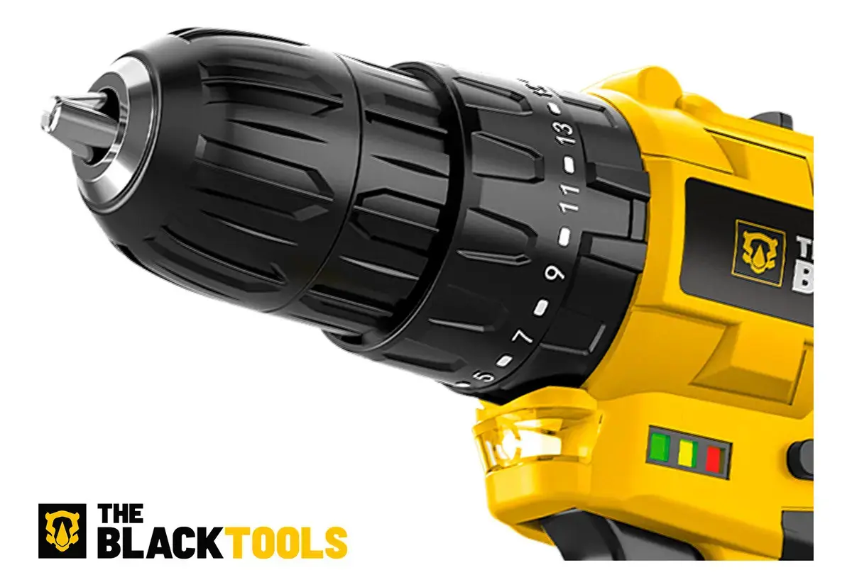 Parafusadeira Furadeira De Impacto A Bateria 21V 3/8” Bivolt 1400 Rpm Com Acessórios E Maleta TB-21PZW The Black Tools thumbnail 7