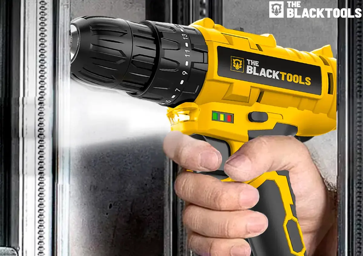 Parafusadeira Furadeira De Impacto A Bateria 21V 3/8” Bivolt 1400 Rpm Com Acessórios E Maleta TB-21PZW The Black Tools thumbnail 10