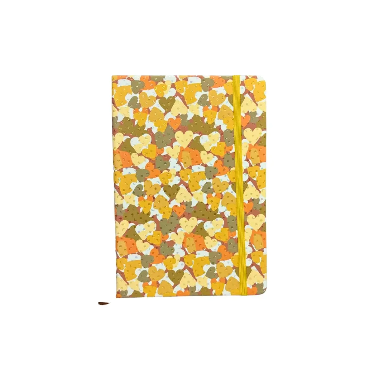 Caderno Feminino Com Pauta Coração A5 80 Folhas Caderneta Anotações (amarelo)