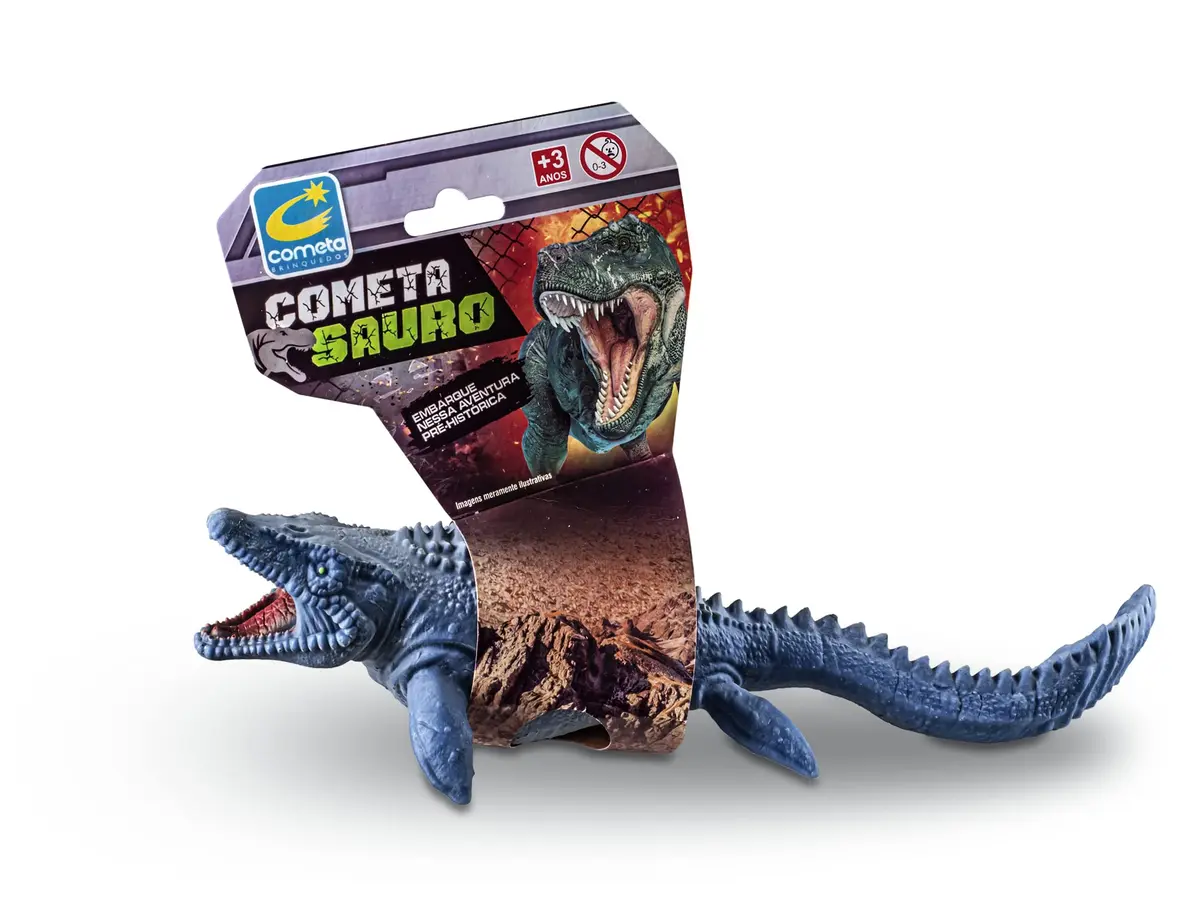 Cometa Sauro Dinossauro Mossassauro de Vinil em Cartela - 1
