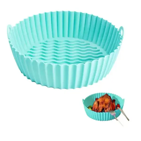 Forma De Silicone Redonda P/ Air Fryer Praticidade Na Cozinha - 1