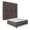 Guarda-Roupa Casal Bartira Ville com 6 Portas e 2 Gavetas + Cama Box Conjugada Casal Umaflex New Florença com Molas Ensacadas 55x138x188cm - 1