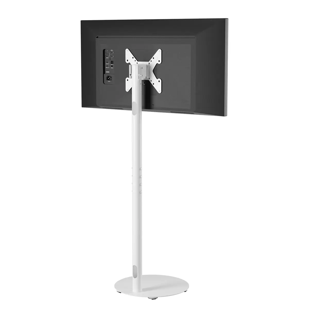 Suporte Universal Móvel para TV 24 a 46 Polegadas, Pedestal com Rotação 360°, Ajuste de Altura, Inclinação Ajustável, Capacidade até 50 kg, com Canaleta para Cabos, Branco (Branco)