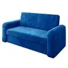 Sofá Cama Versátil 2 Lugares Veludo Selmer - Azul Claro - 1