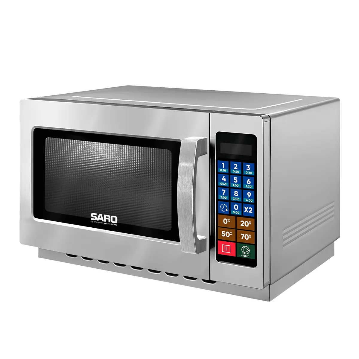 SARO MC22 Micro-ondas Industrial, 34L, 1000W, 100 Receitas Programáveis, Gabinete em Inox, 34,3 x 55,3 x 48,8 cm