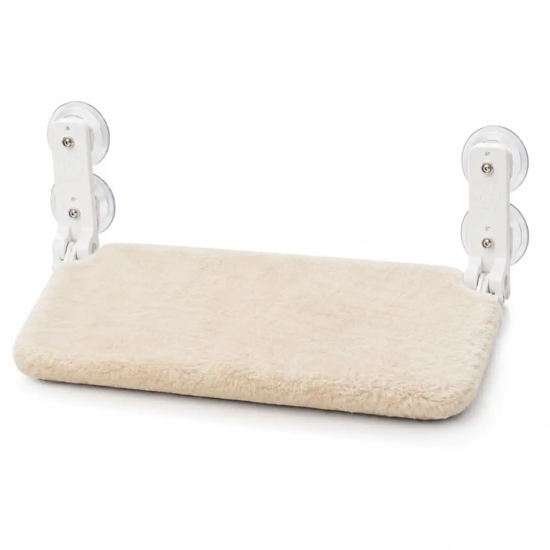 Cama Suspensa de Luxo para Gatos com Ventosas 30x52 cm Bege - 1