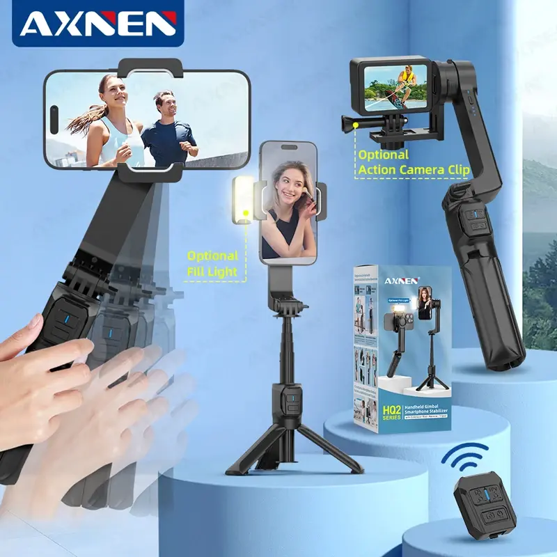 AXNEN HQ2-SE Smartphone Gimbal Estabilizador Portátil Estabilizador de Tiro Móvel para Câmeras de Ação Gopro Android iPhone Vídeo Vlog - 1