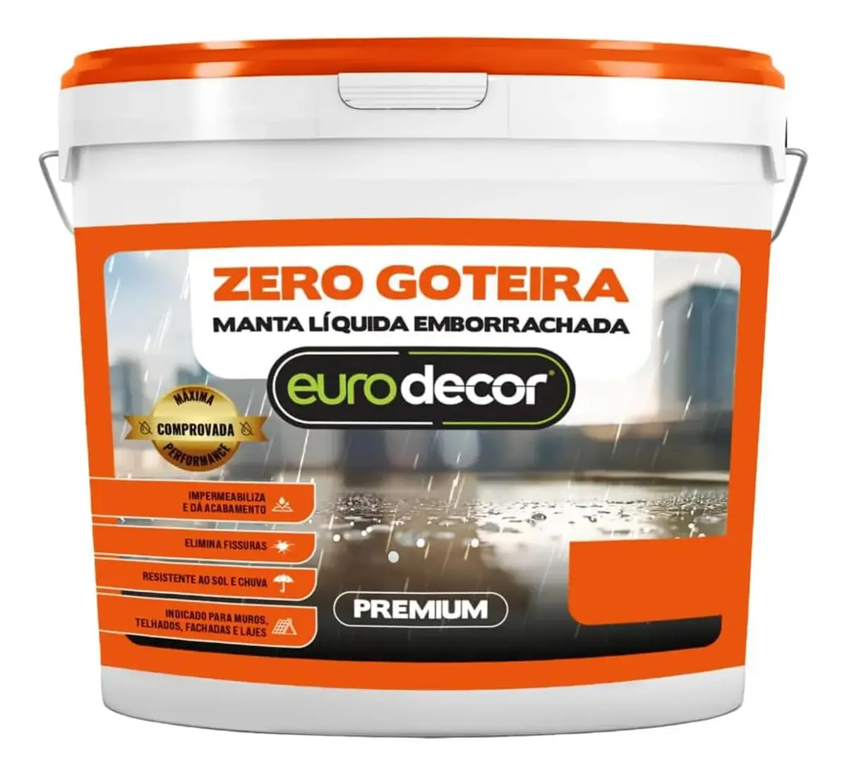 Zero Goteira Eurodecor 1 Kgs Preta | Impermeabilizante Contra Fissuras Trincas Infiltrações
