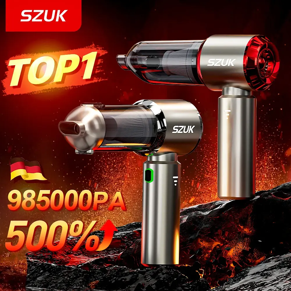 Szuk c012max aspirador de pó carro forte sucção limpeza mini máquina sem fio portátil handhled ventilador eletrodomésticos