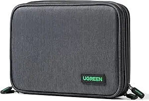 UGREEN Organizador eletrônico Bolsa de armazenamento para organizador de cabos de viagem para cabos de dados, carregador USB C, cartão SD, disco rígido, cabo de carregamento, mouse, banco de - 1