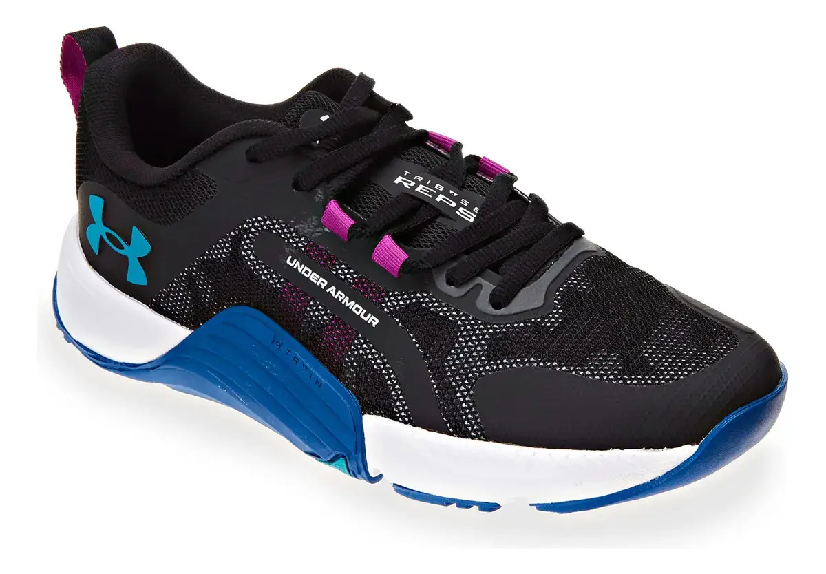 Tênis Esportivo Tribase Reps Under Armour Preto E Turquese Liso 44 Br thumbnail 2