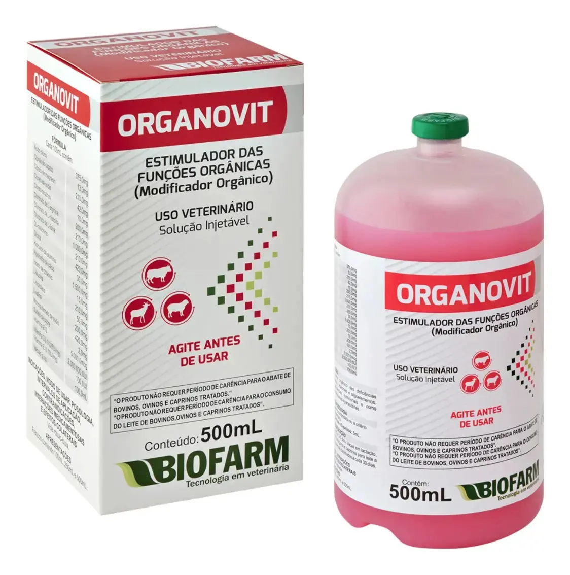 Biofarm Organovit 500ml modificador orgânico engorda bolvino - 1