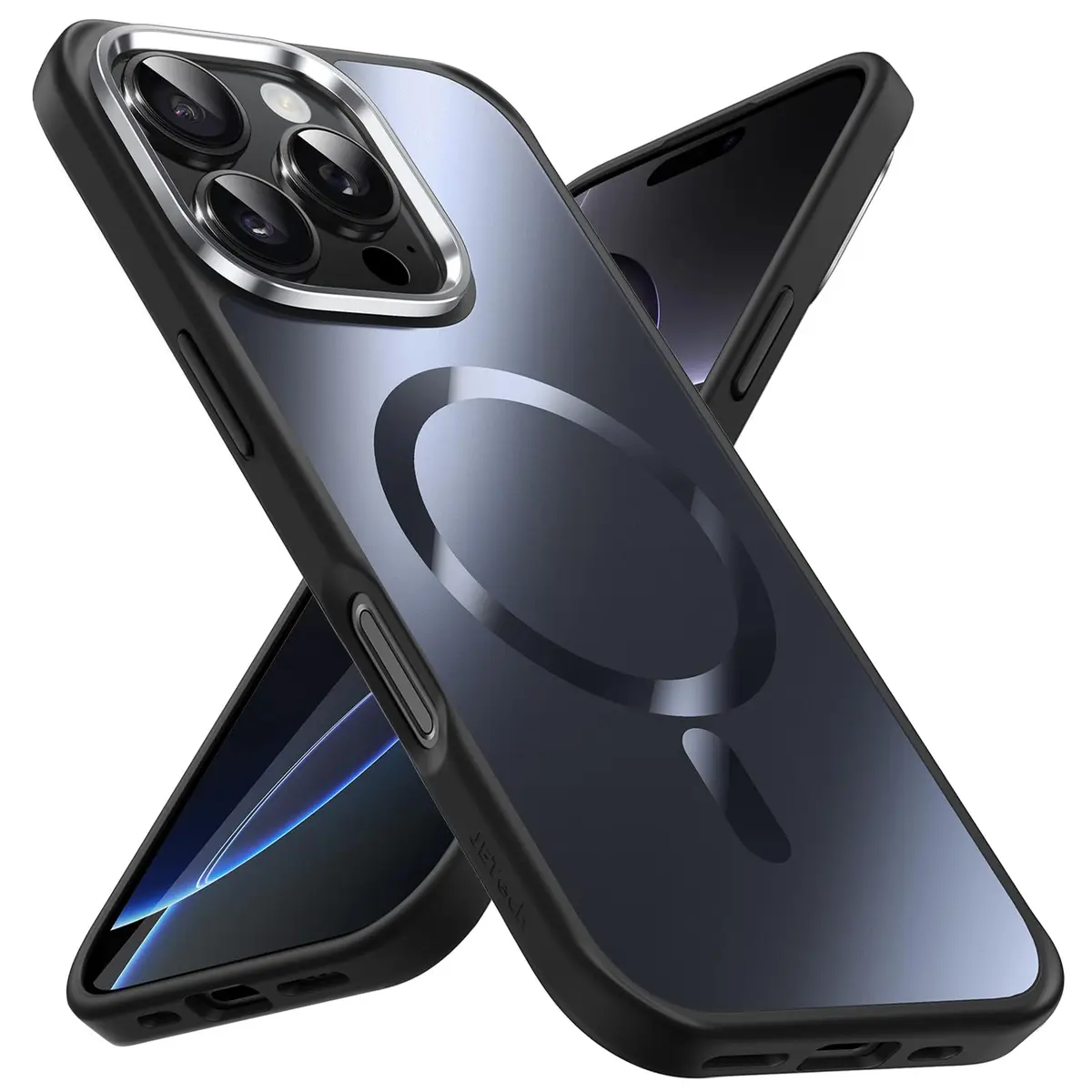 JETech Capa Magnética para iPhone 16 Pro, Preto | Compatível com MagSafe, Acabamento Fosco Metálico, Case Galvanizada para Celular, Proteção Fina À Prova de Choque - 1