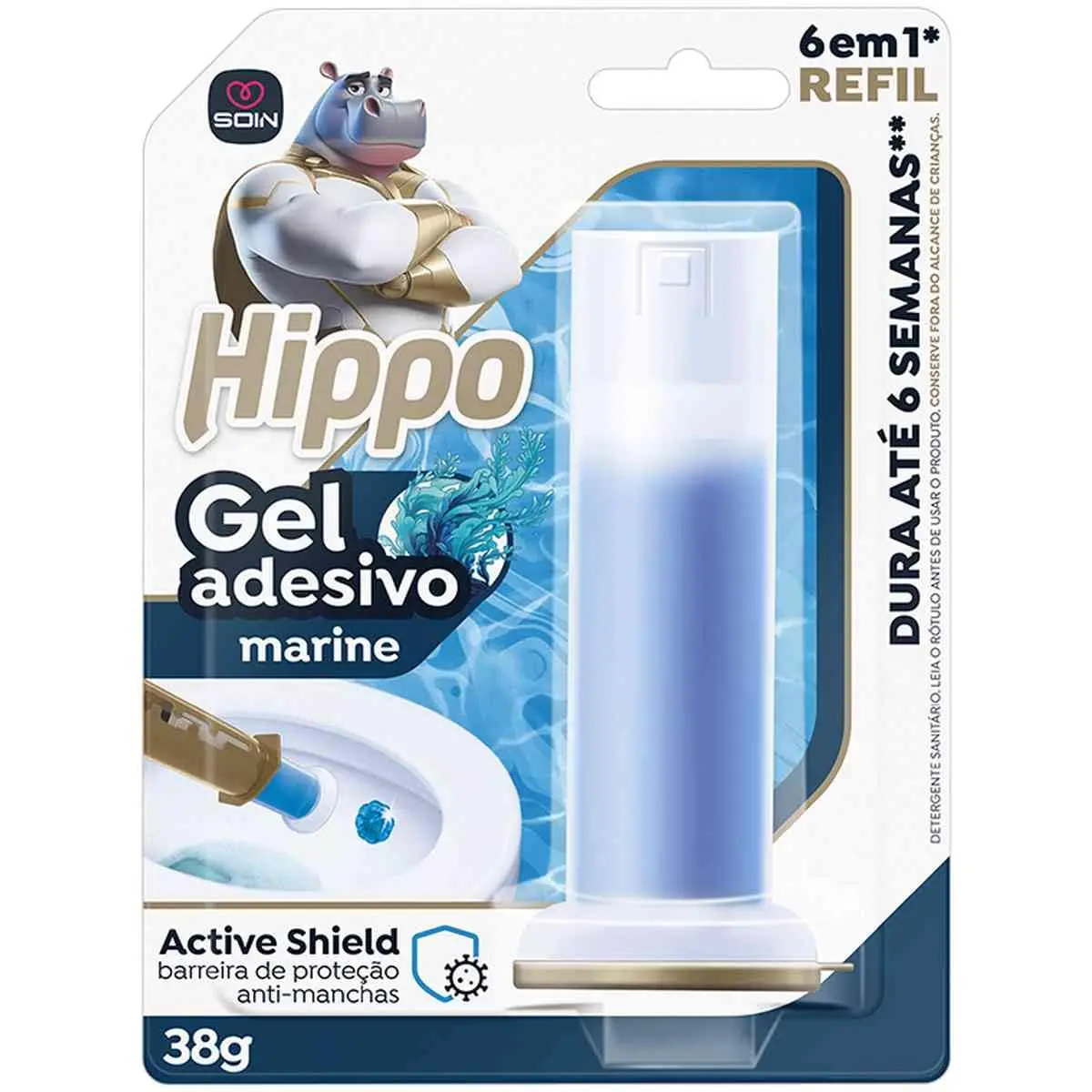 Odorizador Sanitário, Soin, Gel Sanitário Adesivo, Marine, Refil