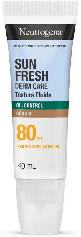 Protetor Solar Facial Neutrogena Sun Fresh, Cor 3.0, FPS 80, 40ml