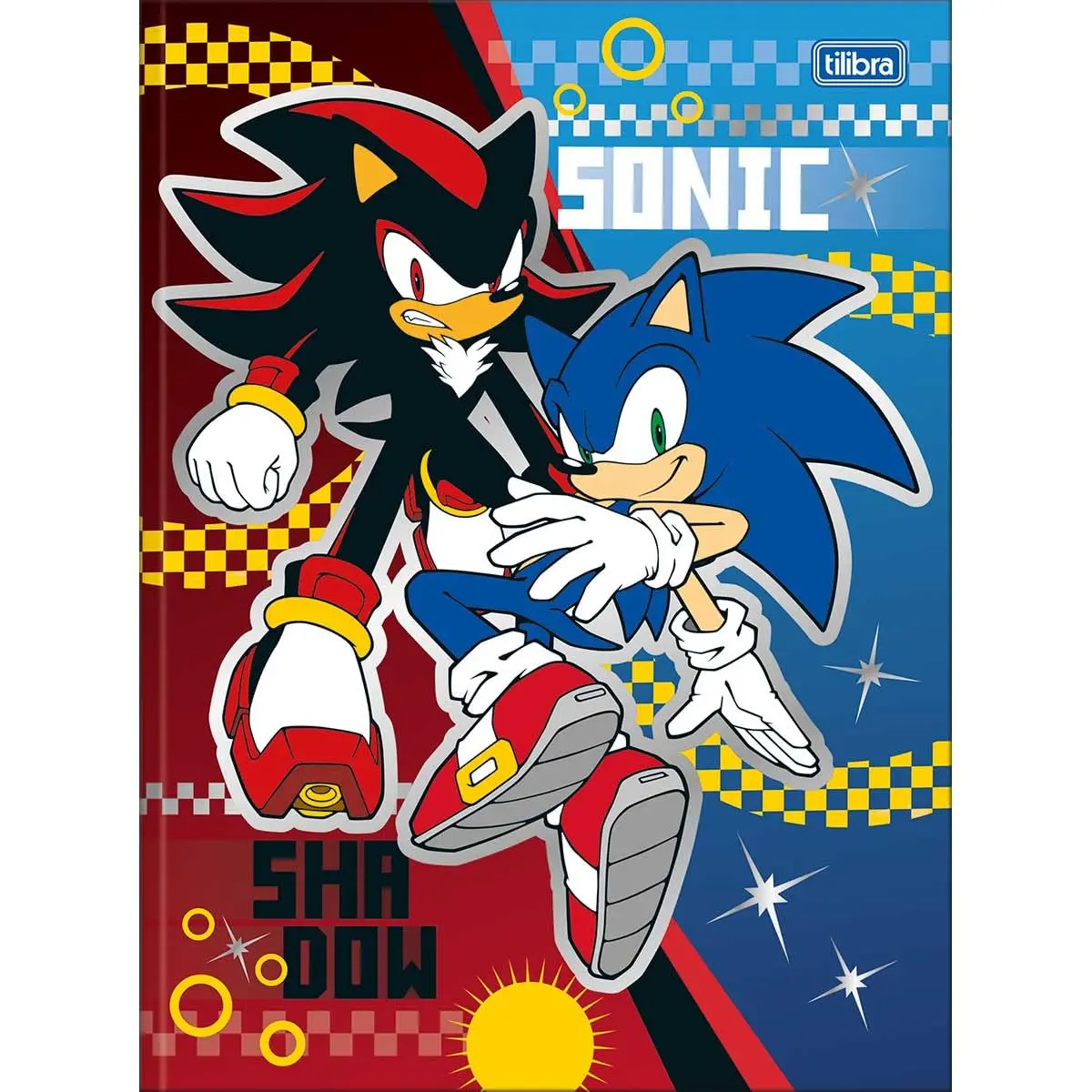 Tilibra - Caderno Brochura Capa Dura Universitário Sonic 80 Folhas - Sonic E Shadow - 200mm x 275mm - 1 unidade - 1