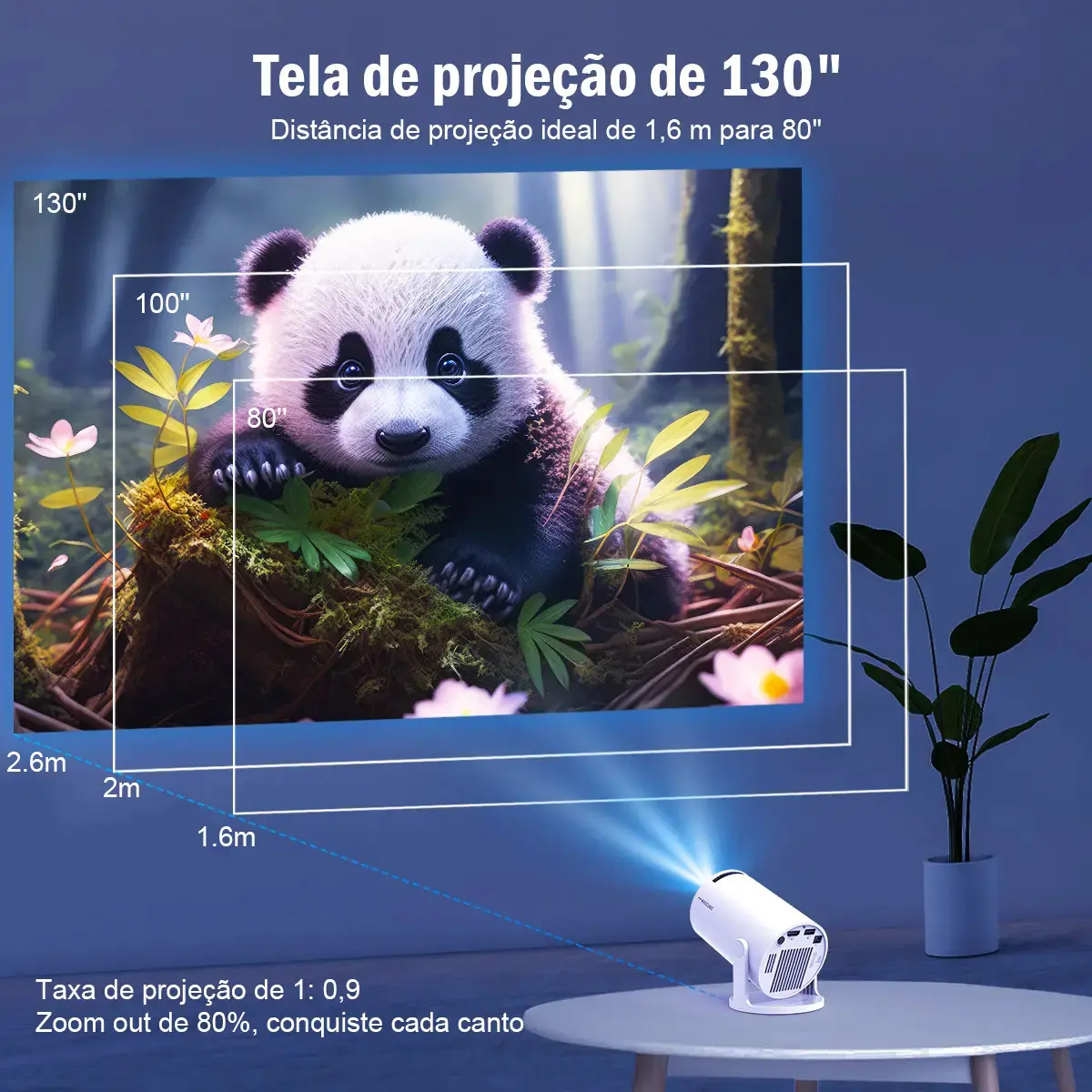 Projetor Portátil Magcubic HY300PRO FULL HD 8K Smart Tv com Android 14 Wi-Fi 6 e Bluetooth 5.0 thumbnail 8