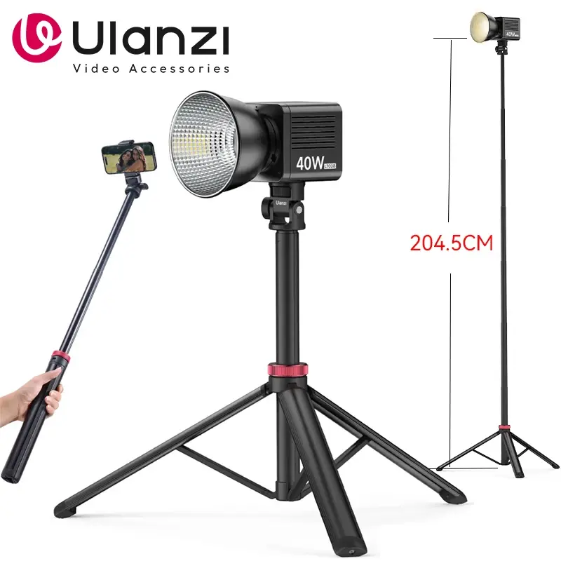 Ulanzi MT-79 2M Portátil Tripé Universal Liga de Alumínio Suporte para Lâmpada Suporte LT028 Luz de Preenchimento Câmera Leve Câmera de Ação
