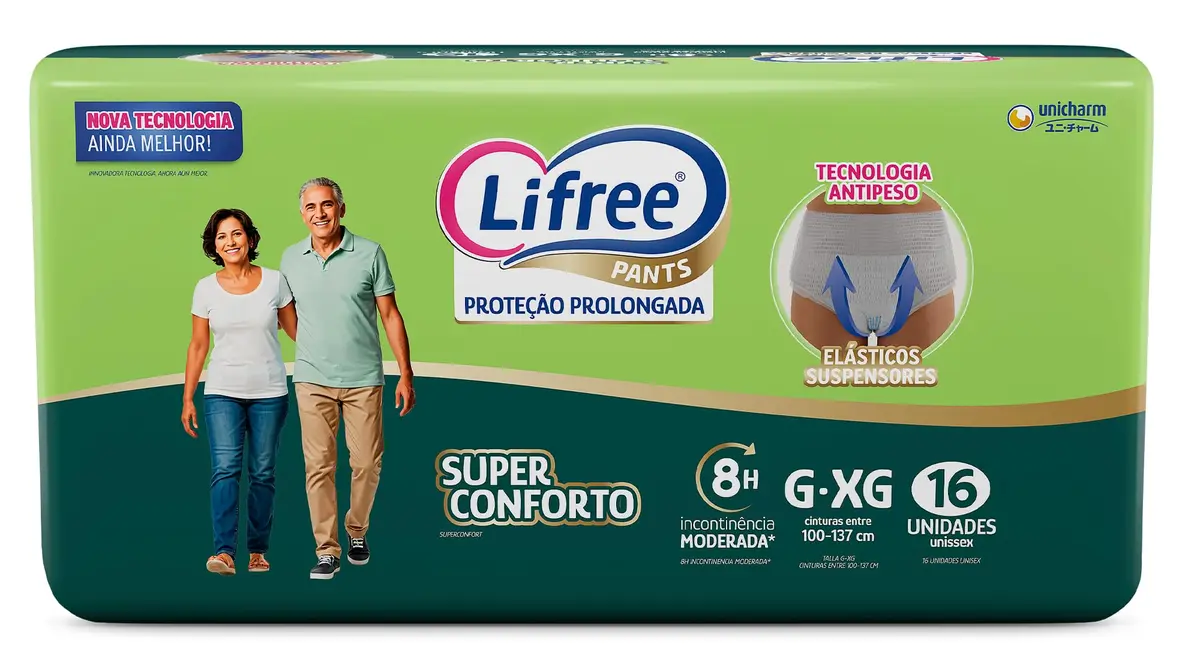 Lifree Fralda Geriátrica Tipo Calça Super Conforto G/XG 16 Unidades